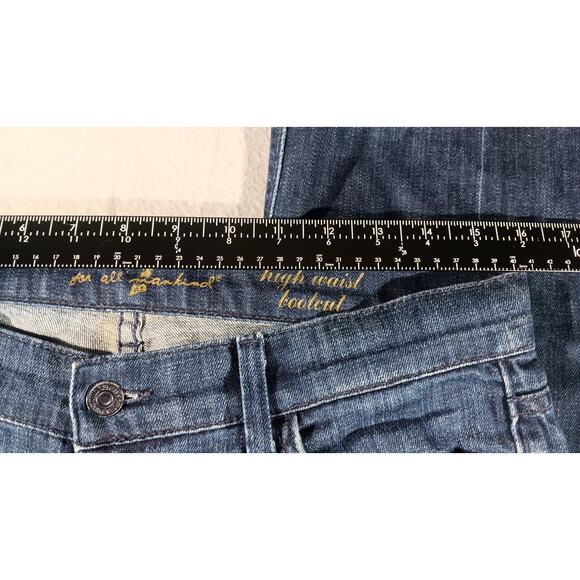 7 For All Mankind High Waist Bootcut Jeans Women’s M Stretch Denim USA Made - Picture 4 of 8